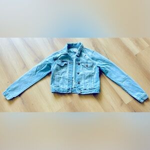 Forever 21 Premium Denim Jacket, women’s small, distressed, pockets